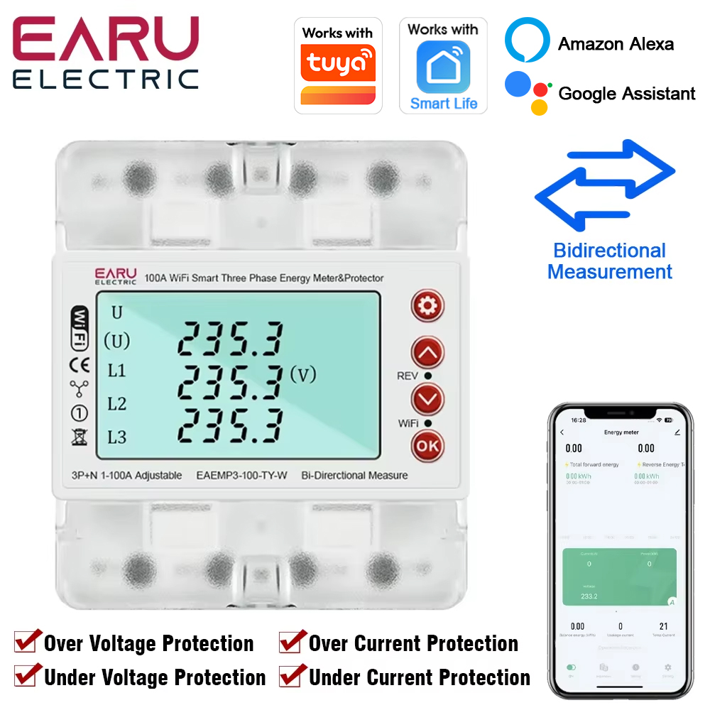 Ac Surge Protector - Medidor de Energia Bidirecional Inteligente WiFi