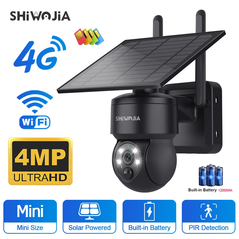 SHIWOJIA-Câmera Solar PTZ sem  - Solar Panel Tilt Mount avaliação e preço