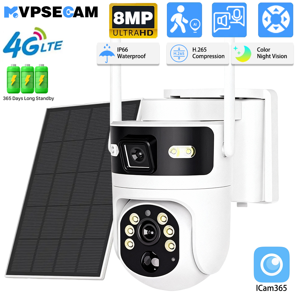 8mp 4k 4g cartão sim ptz câmer - Solar Panel Tilt Mount avaliação e preço
